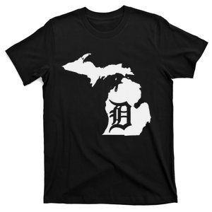 Detroit Michigan State Map Silhouette D United States T-Shirt