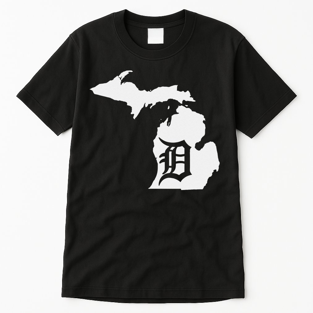Detroit Michigan State Map Silhouette D United States Tall T-Shirt