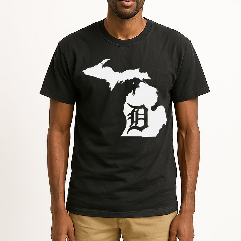 Detroit Michigan State Map Silhouette D United States Tall T-Shirt