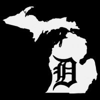 Detroit Michigan State Map Silhouette D United States Tall T-Shirt