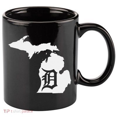 Detroit Michigan State Map Silhouette D United States 11oz C Handle Ceramic Mug