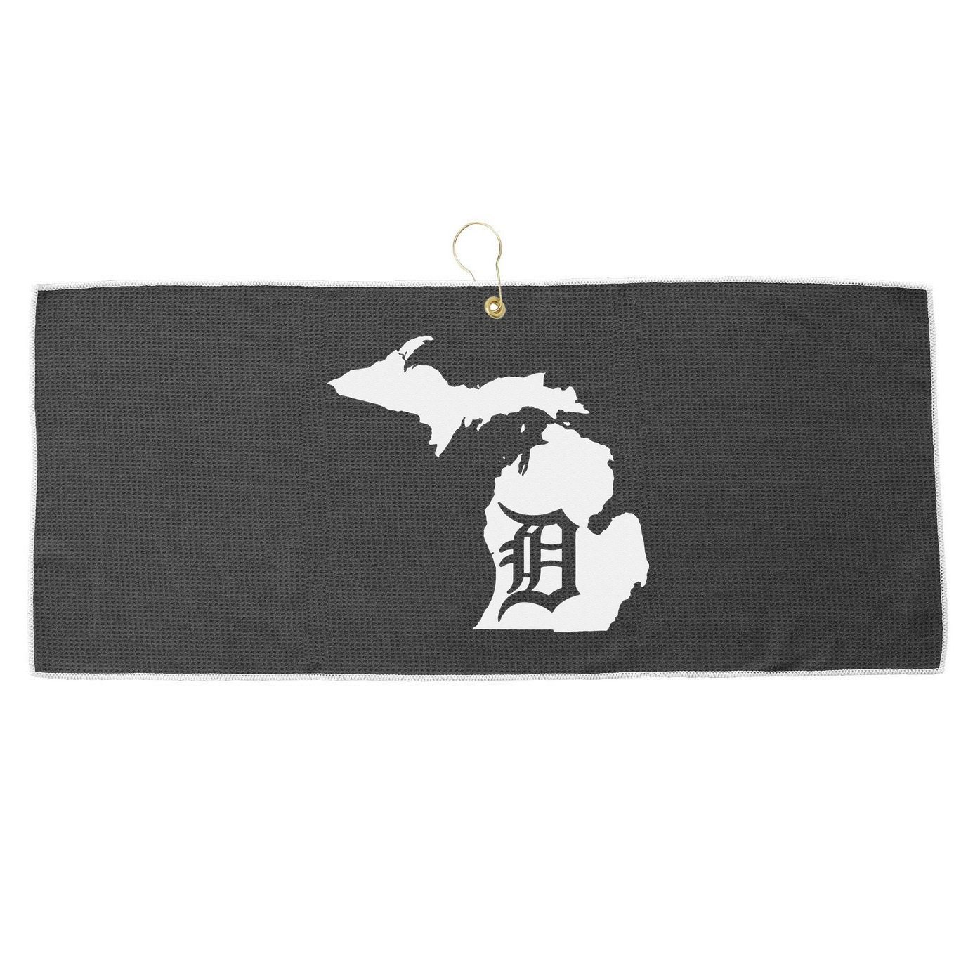 Detroit Michigan State Map Silhouette D United States Large Microfiber Waffle Golf Towel