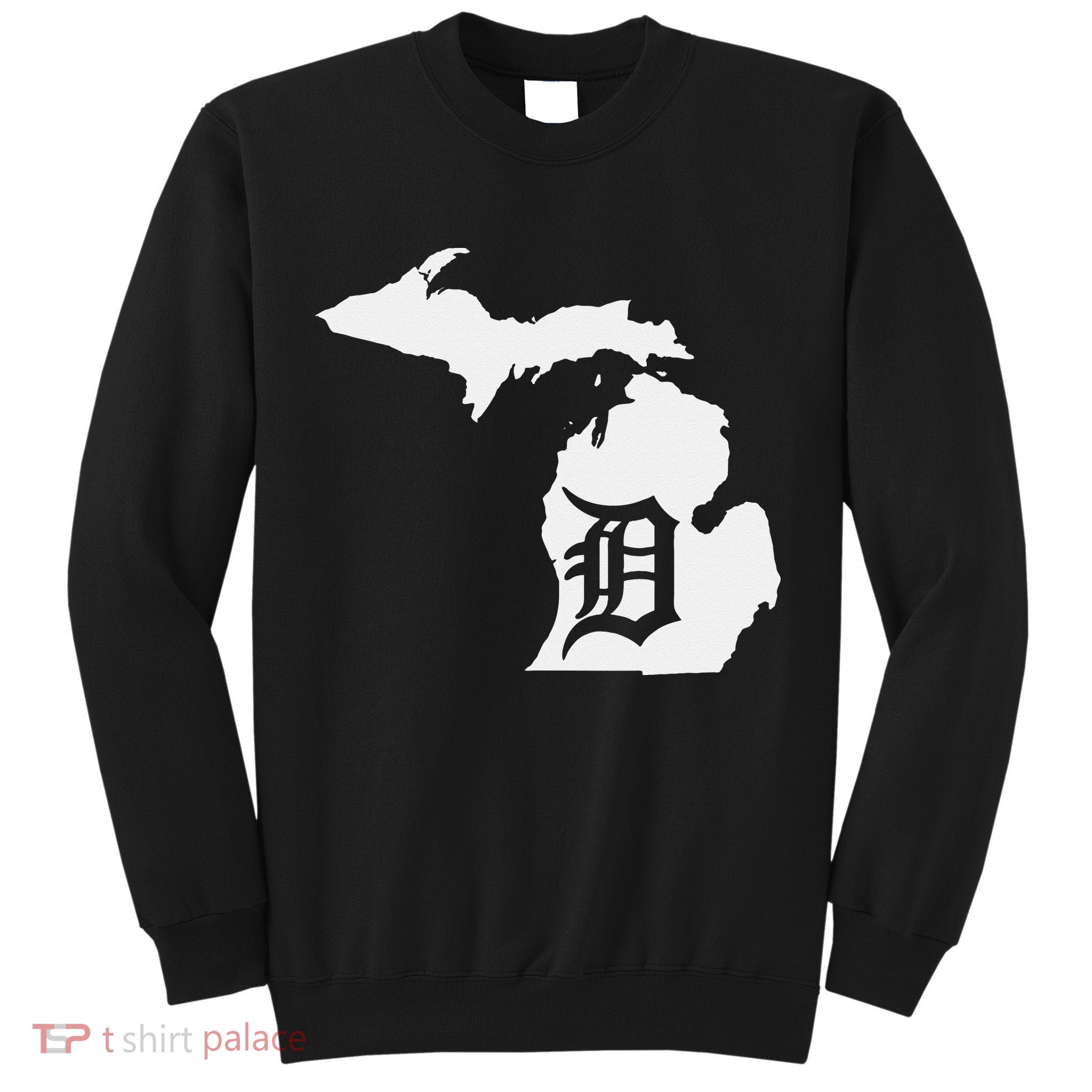 Detroit Michigan State Map Silhouette D United States Tall Sweatshirt