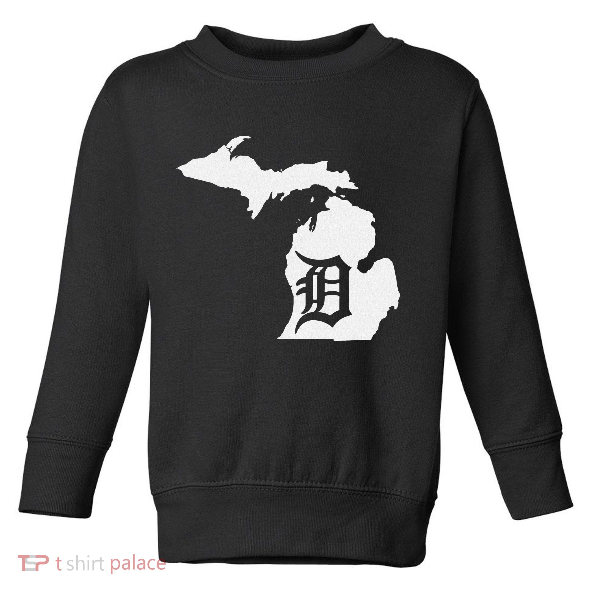Detroit Michigan State Map Silhouette D United States Toddler Sweatshirt