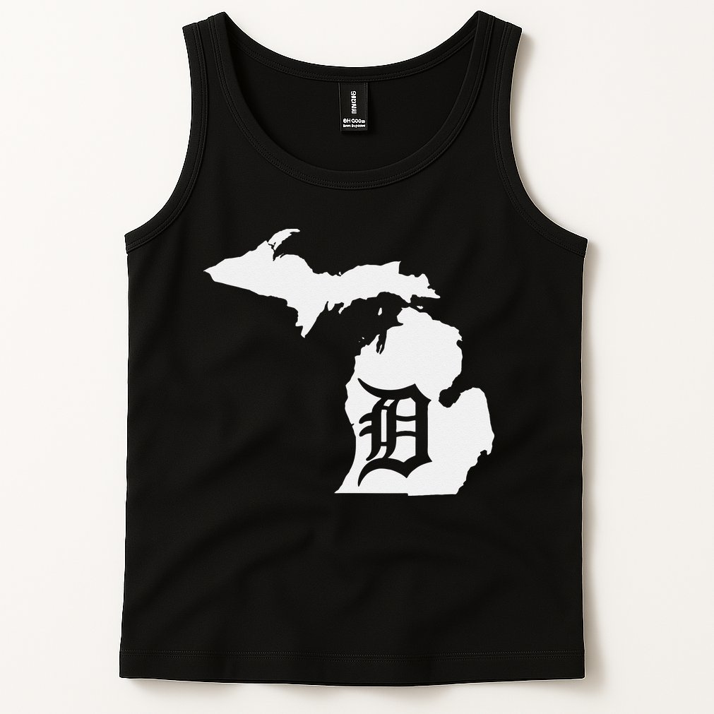Detroit Michigan State Map Silhouette D United States Tank Top