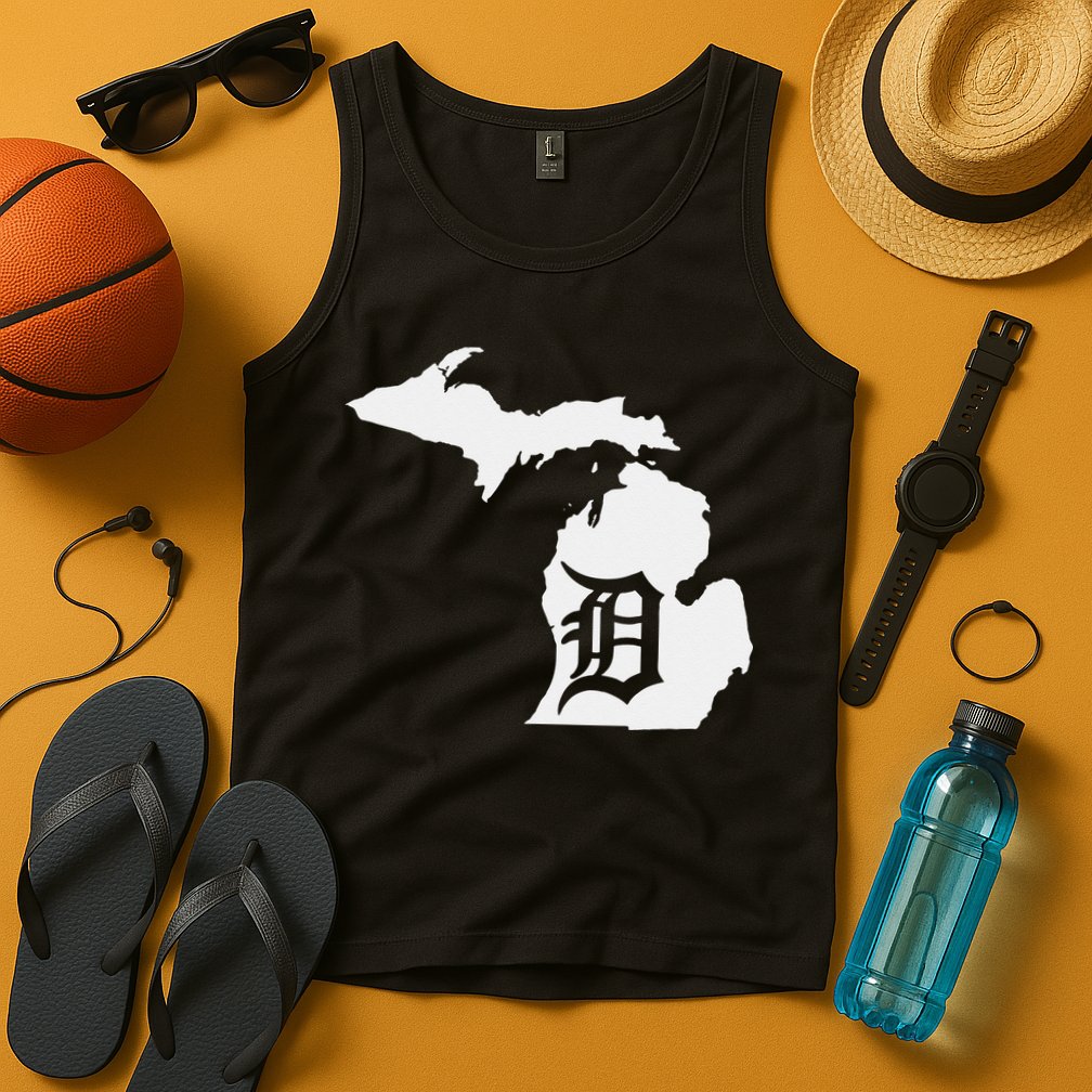 Detroit Michigan State Map Silhouette D United States Tank Top