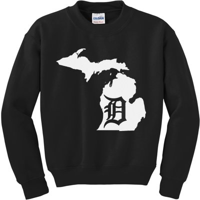 Detroit Michigan State Map Silhouette D United States Kids Sweatshirt