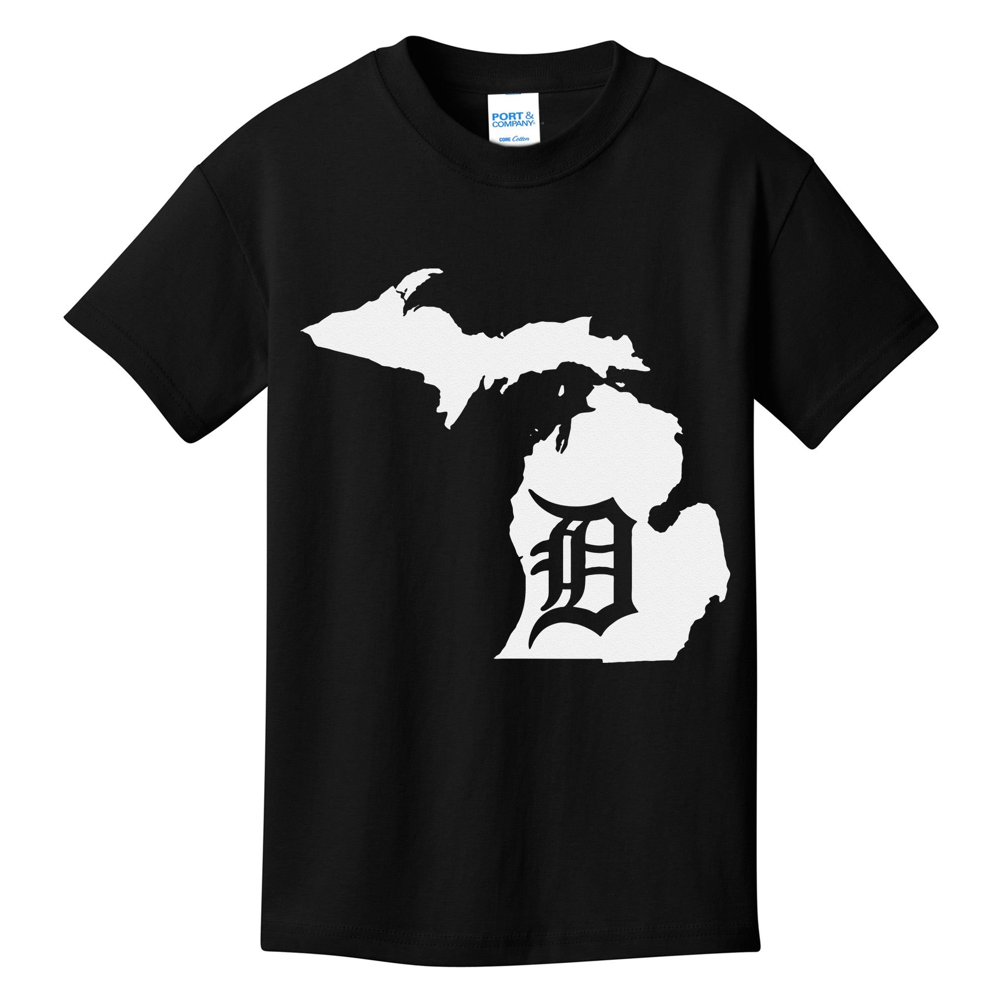 Detroit Michigan State Map Silhouette D United States Kids T-Shirt