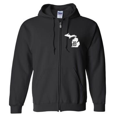 Detroit Michigan State Map Silhouette D United States Full Zip Hoodie