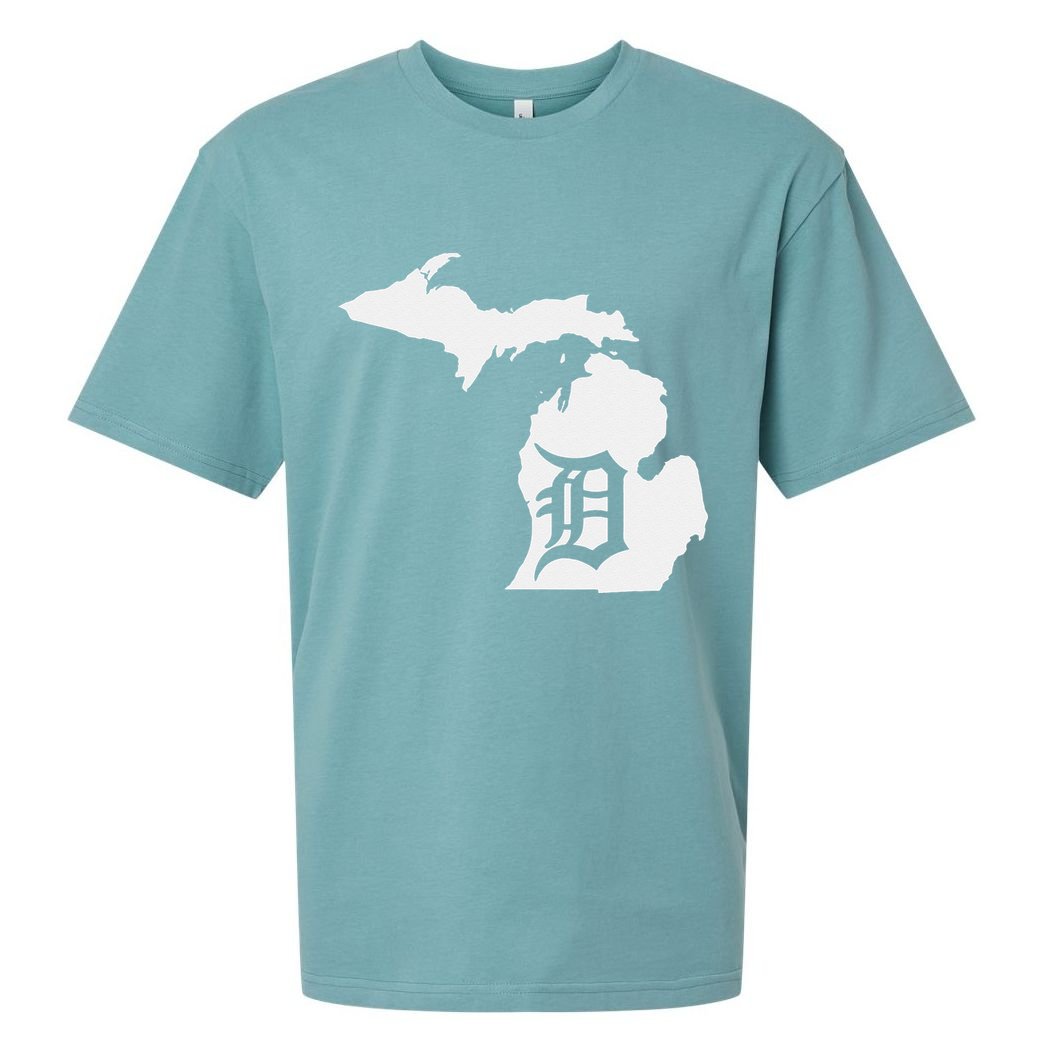 Detroit Michigan State Map Silhouette D United States Sueded Cloud Jersey T-Shirt