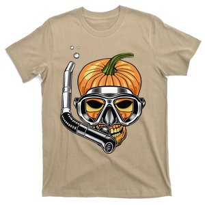 Diving Mask Skull Pumpkin This Is MyDiving Halloween Costume T-Shirt