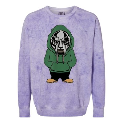 Doom Mask Super Villain All Caps Rap Colorblast Crewneck Sweatshirt