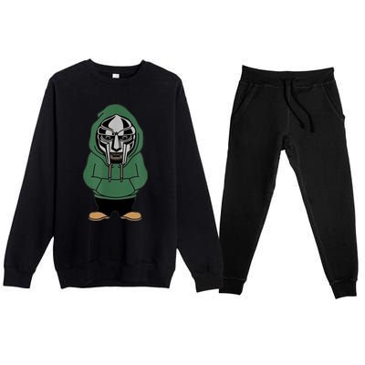 Doom Mask Super Villain All Caps Rap Premium Crewneck Sweatsuit Set