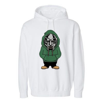 Doom Mask Super Villain All Caps Rap Garment-Dyed Fleece Hoodie