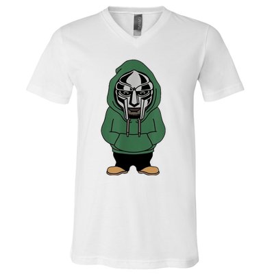 Doom Mask Super Villain All Caps Rap V-Neck T-Shirt