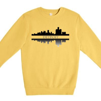 Detroit Mirrored Skyline Premium Crewneck Sweatshirt