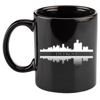 Detroit Mirrored Skyline 11oz C Handle Ceramic Mug