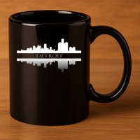 Detroit Mirrored Skyline 11oz C Handle Ceramic Mug