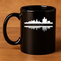 Detroit Mirrored Skyline 11oz C Handle Ceramic Mug