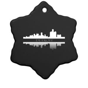 Detroit Mirrored Skyline Ceramic Star Ornament