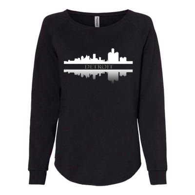 Detroit Mirrored Skyline Womens California Wash Sweatshirt