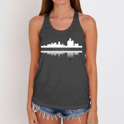 Detroit Mirrored Skyline Women's Knotted Racerback Tank