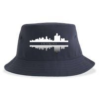 Detroit Mirrored Skyline Sustainable Bucket Hat