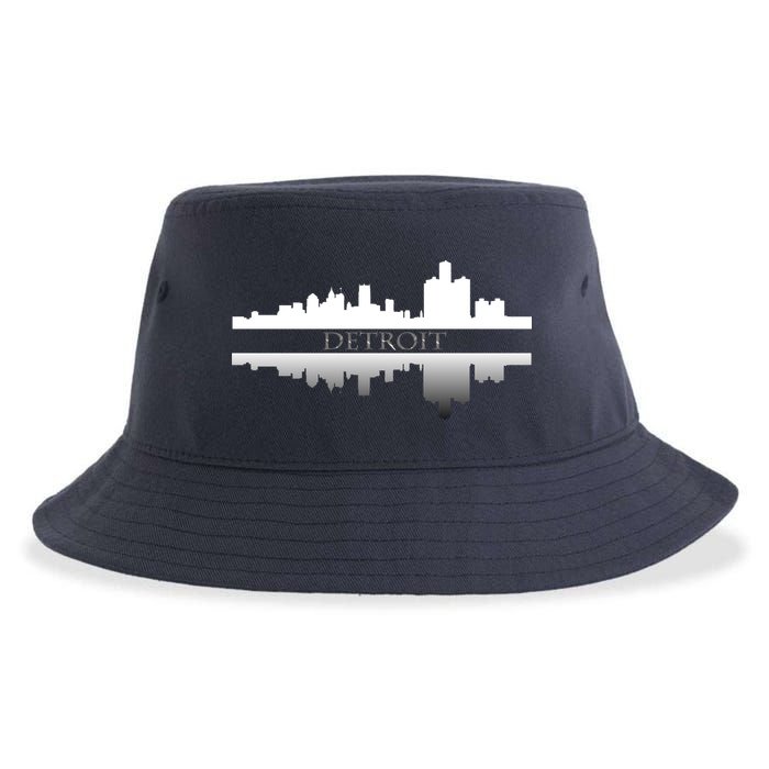 Detroit Mirrored Skyline Sustainable Bucket Hat