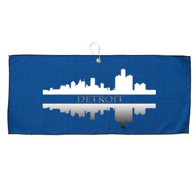Detroit Mirrored Skyline Large Microfiber Waffle Golf Towel