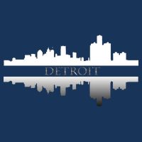 Detroit Mirrored Skyline Poster