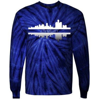 Detroit Mirrored Skyline Tie-Dye Long Sleeve Shirt