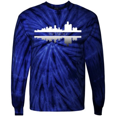 Detroit Mirrored Skyline Tie-Dye Long Sleeve Shirt