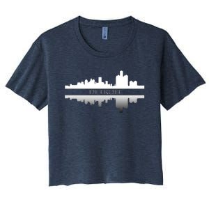 Detroit Mirrored Skyline Women's Crop Top Tee