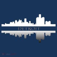 Detroit Mirrored Skyline Womens T-Shirt