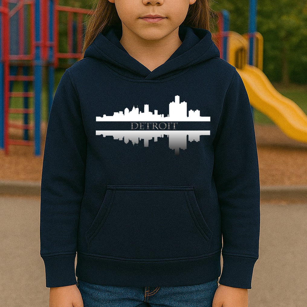 Detroit Mirrored Skyline Kids Hoodie