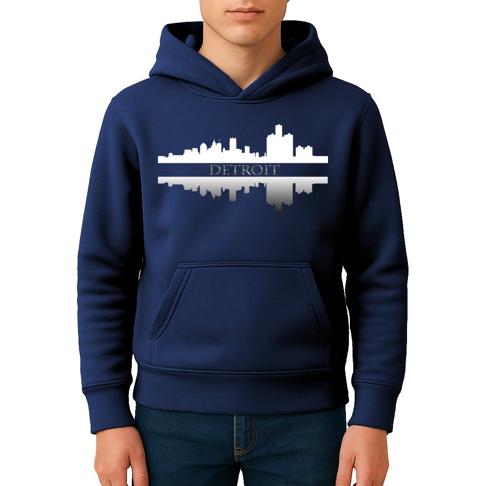 Detroit Mirrored Skyline Kids Hoodie
