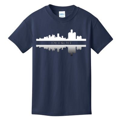 Detroit Mirrored Skyline Kids T-Shirt