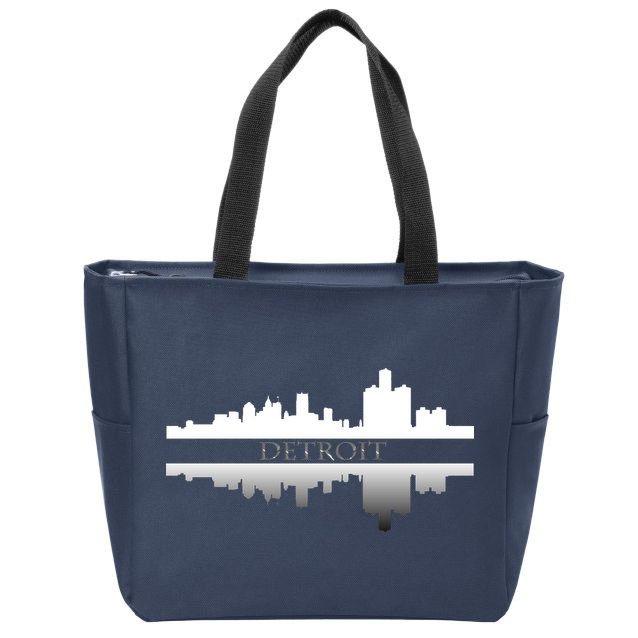 Detroit Mirrored Skyline Zip Tote Bag