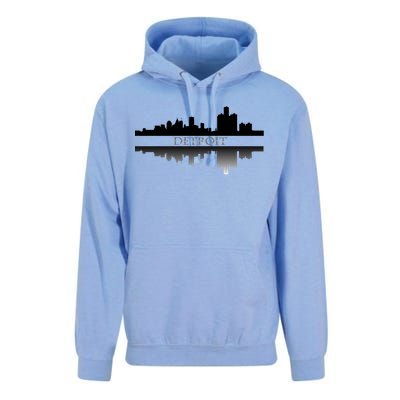 Detroit Mirrored Skyline Unisex Surf Hoodie