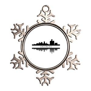 Detroit Mirrored Skyline Metallic Star Ornament