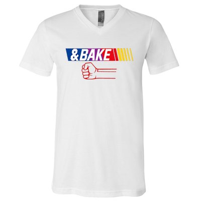 Dad Matching Shake And Bake Bake V-Neck T-Shirt