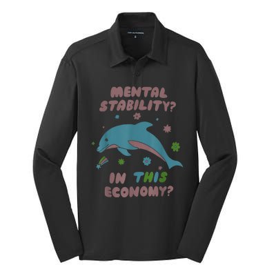 Dolphin Mental Stability In This Economy Silk Touch Performance Long Sleeve Polo