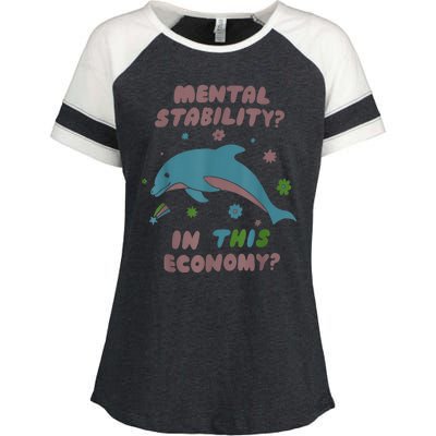 Dolphin Mental Stability In This Economy Enza Ladies Jersey Colorblock Tee