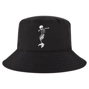 Dabbing Mermaid Skeleton Halloween Creepy Dab Dance Humor Gift Cool Comfort Performance Bucket Hat