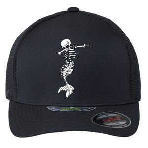 Dabbing Mermaid Skeleton Halloween Creepy Dab Dance Humor Gift Flexfit Unipanel Trucker Cap