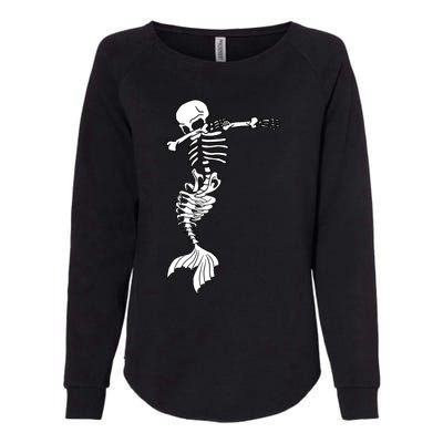 Dabbing Mermaid Skeleton Halloween Creepy Dab Dance Humor Gift Womens California Wash Sweatshirt