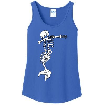 Dabbing Mermaid Skeleton Halloween Creepy Dab Dance Humor Gift Ladies Essential Tank