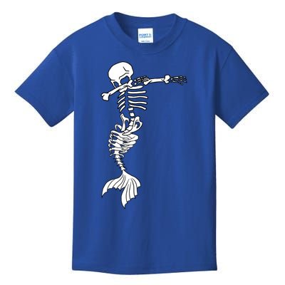 Dabbing Mermaid Skeleton Halloween Creepy Dab Dance Humor Gift Kids T-Shirt