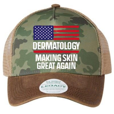 Dermatology Make Skin Great Again Usa American Flag Skincare Gift Legacy Tie Dye Trucker Hat