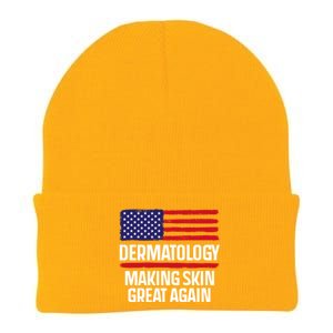 Dermatology Make Skin Great Again Usa American Flag Skincare Gift Knit Cap Winter Beanie